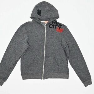 Freecity Dark Gray Hoodie with Black and Red Details